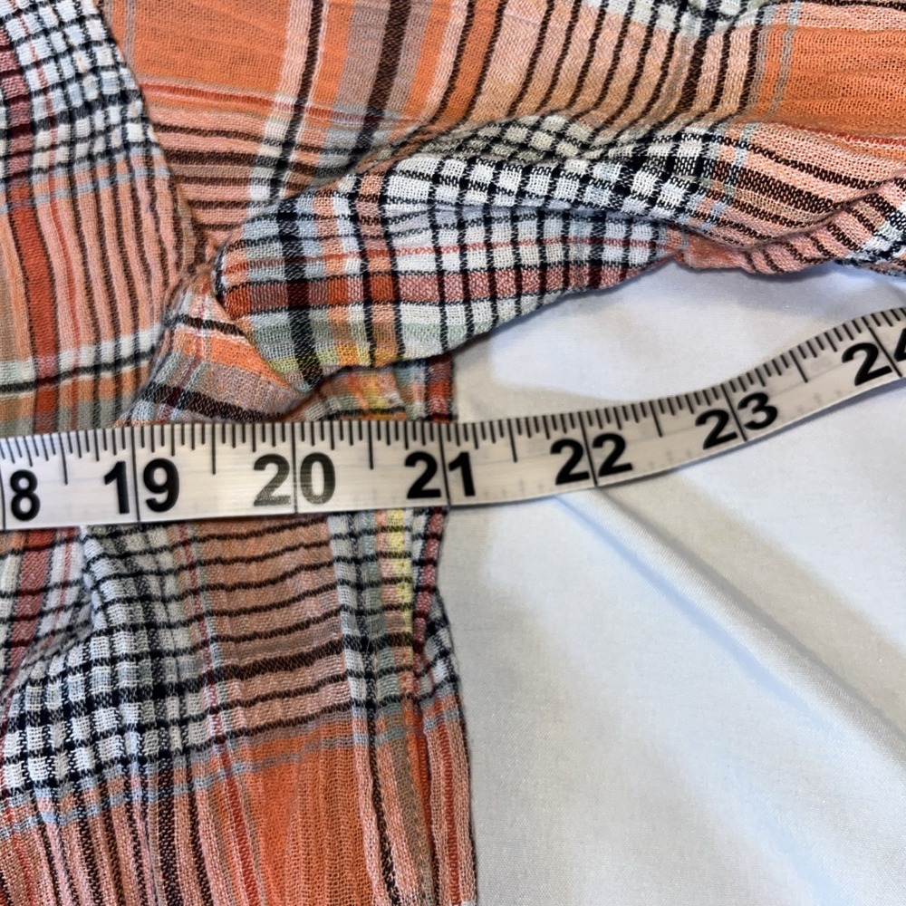 Patagonia Shirt Men's Medium Orange Plaid Organic Cotton Short Sleeve Outdoors - Picture 3 of 5